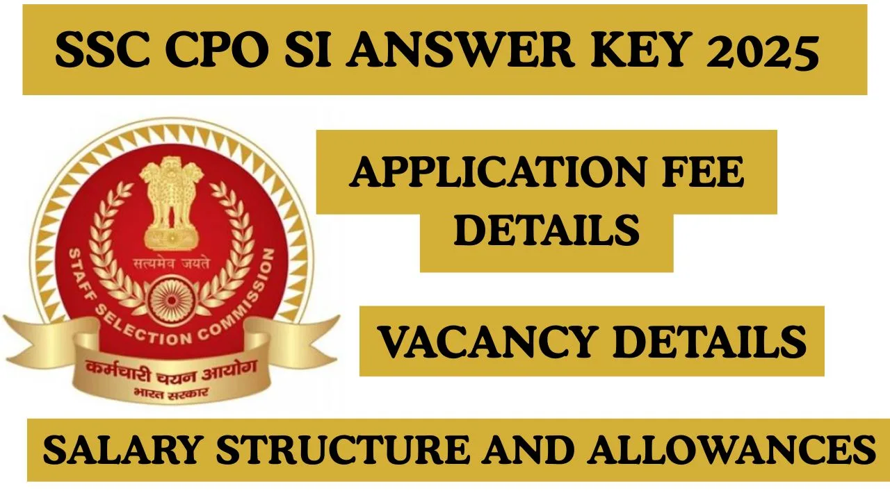 SSC CPO SI Answer Key 2025