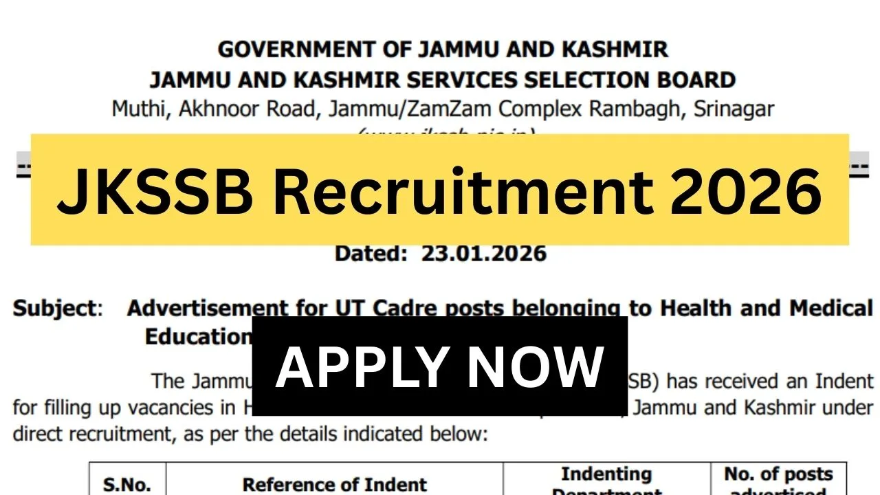 JKSSB Recruitment 2026