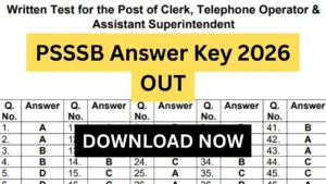 PSSSB Answer Key 2026